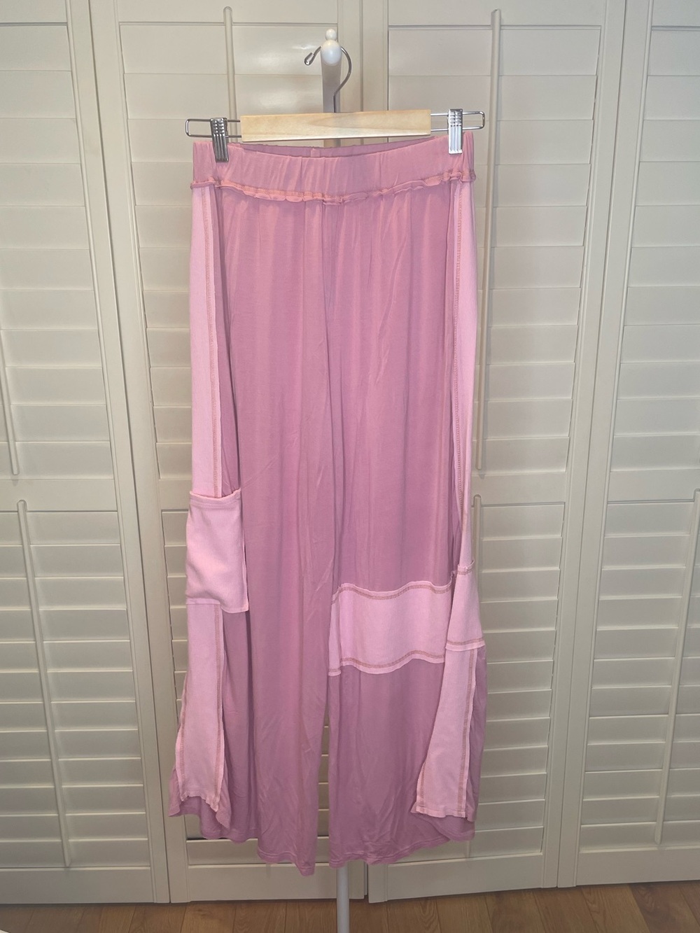POL Pink Wide-Leg Panel Pocket Pants